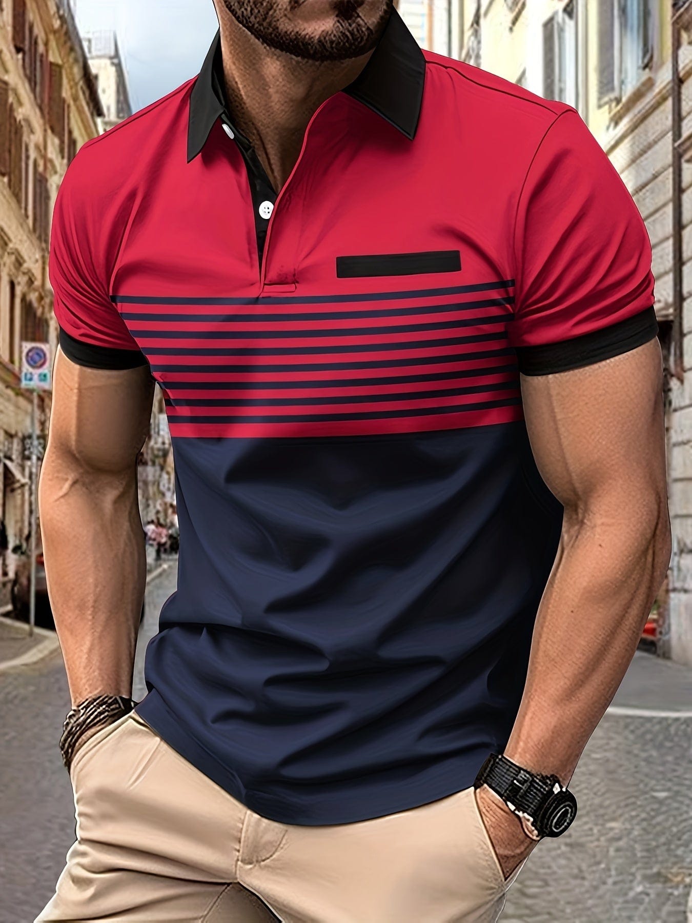 Louis｜Gestreiftes Sommer-Poloshirt für Männer