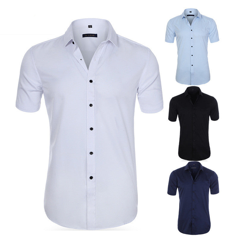 Breathable, wrinkle-resistant short-sleeve shirt for men