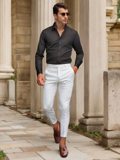 Finn | SlimFit-Stretchhemd in Uni-Farbe