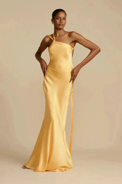 Indira | One-Shoulder-Abendkleid aus Satin