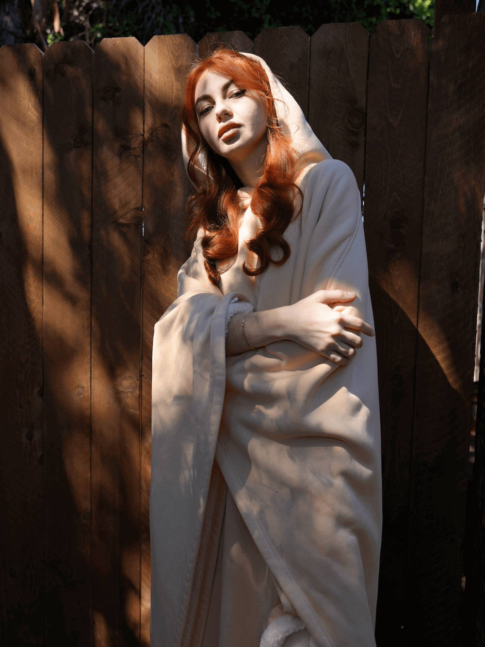 Relax with our cozy, weighted hoodie