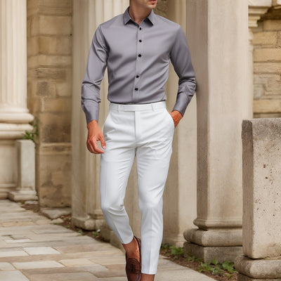 Finn | SlimFit-Stretchhemd in Uni-Farbe