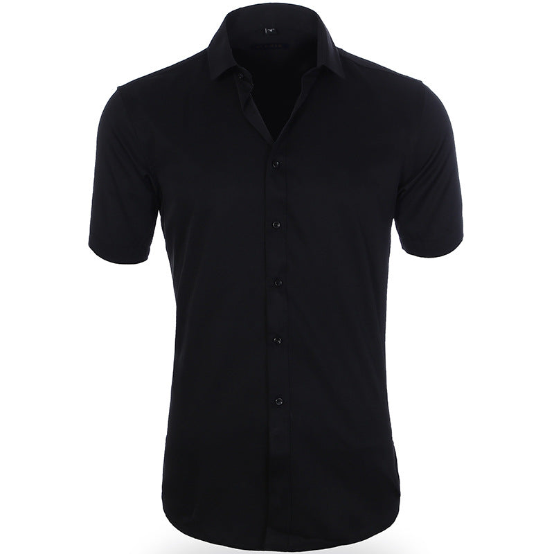 Breathable, wrinkle-resistant short-sleeve shirt for men