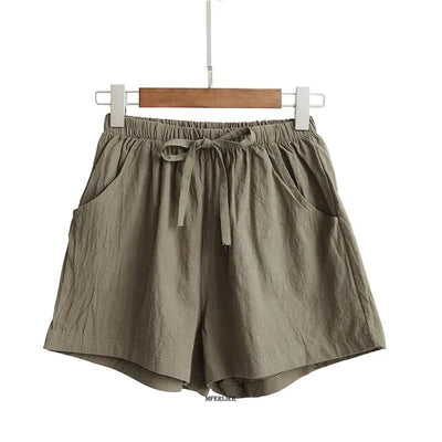 Leinen-Shorts in Übergröße mit hoher Taille für Sommer 2025