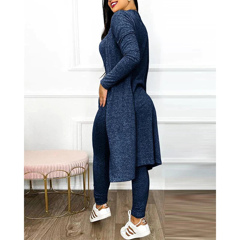 2-teiliger Jumpsuit für Frühling 2025 | Enger Leggings-Jumpsuit mit Jacke