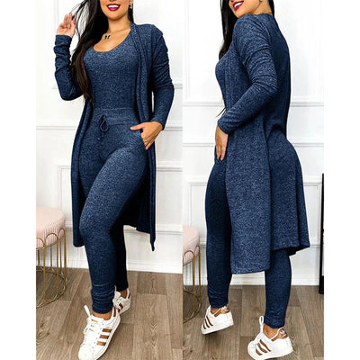 2-teiliger Jumpsuit für Frühling 2025 | Enger Leggings-Jumpsuit mit Jacke