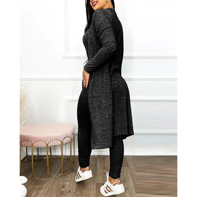 2-teiliger Jumpsuit für Frühling 2025 | Enger Leggings-Jumpsuit mit Jacke
