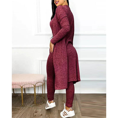2-teiliger Jumpsuit für Frühling 2025 | Enger Leggings-Jumpsuit mit Jacke