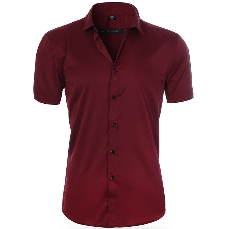 Breathable, wrinkle-resistant short-sleeve shirt for men