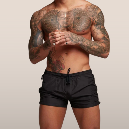 Enzo - Kurze Badeshorts mit Kordelzug