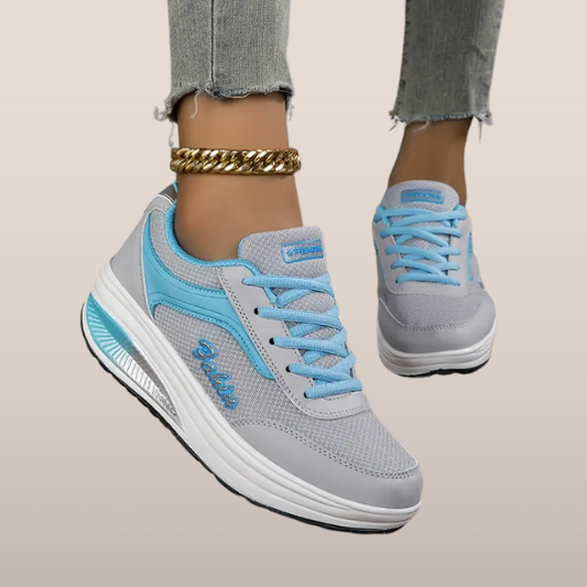 Sneakers con zeppa da donna con stampa grafica - Scarpe da tempo libero di alta qualità