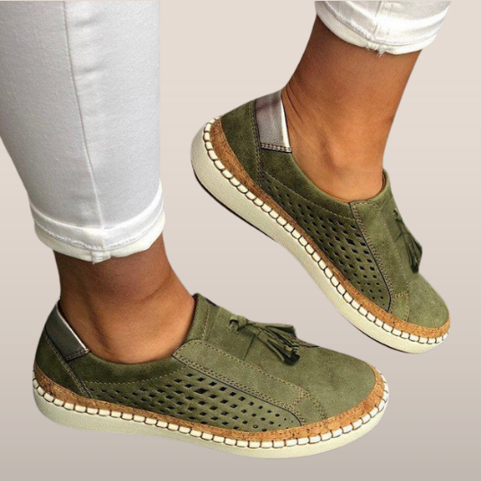 Atmungsaktive geflochtene Mokassins für Frauen - Leichte, lässige Schuhe