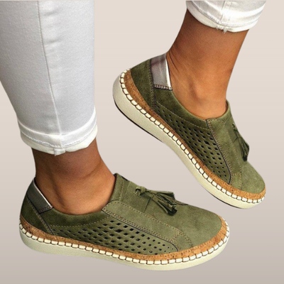 Atmungsaktive geflochtene Mokassins für Frauen - Leichte, lässige Schuhe