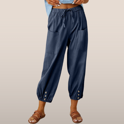 Luftige Hose - Lässiger Stil mit elastischem Saum und Taschen