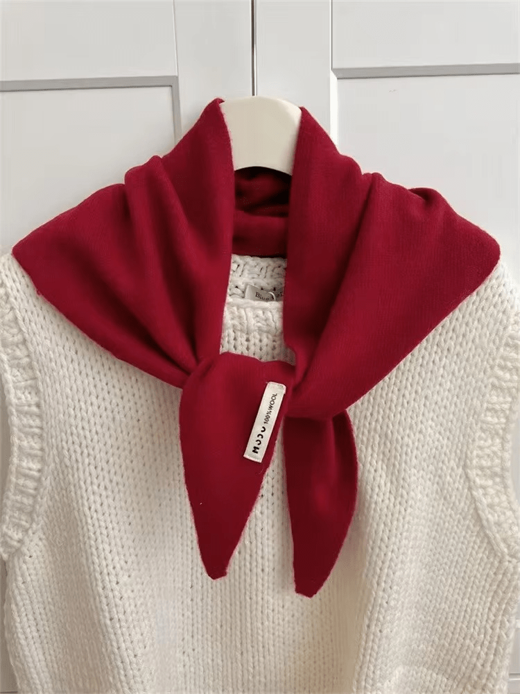 CosyWrap - Écharpe triangulaire tricotée en laine de niche pour femmes, comme foulard ou écharpe chaude