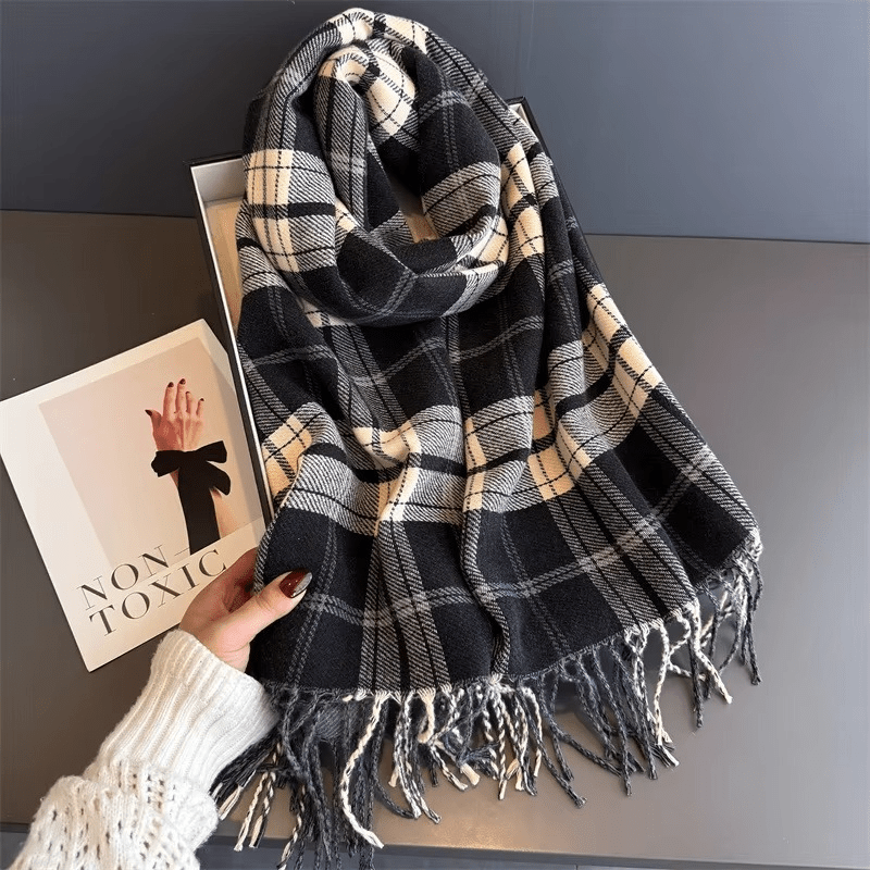 WarmElegance - Bufanda de diseñador para otoño e invierno de suave cachemira con aspecto de pashmina