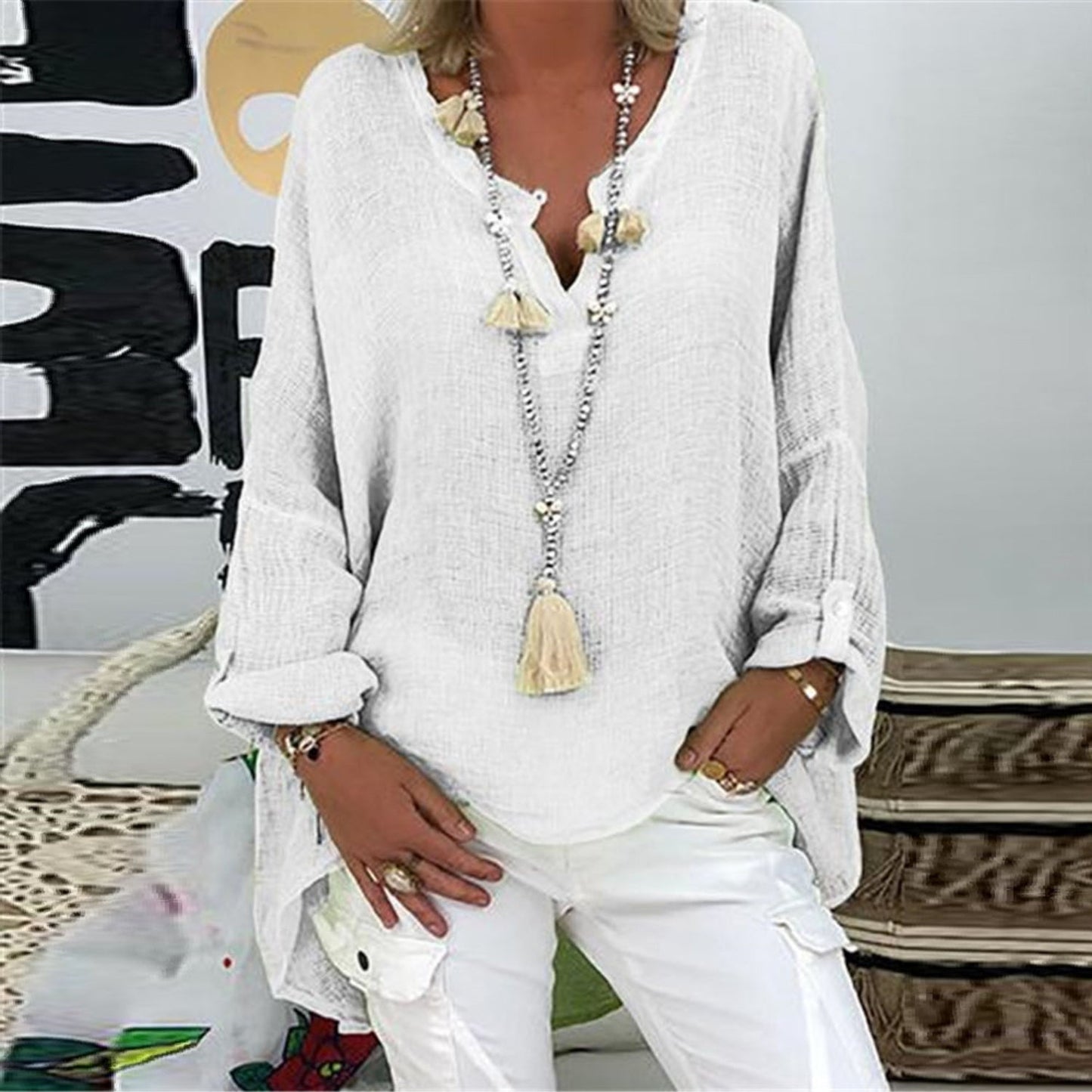 Natalia - Camicia di lino da donna - Taglio elegante con vestibilità comoda