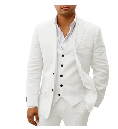 Eleganter dreiteiliger Herrenanzug - Sommerkleidung für Hochzeiten oder Feiern