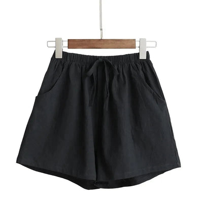 Leinen-Shorts in Übergröße mit hoher Taille für Sommer 2025