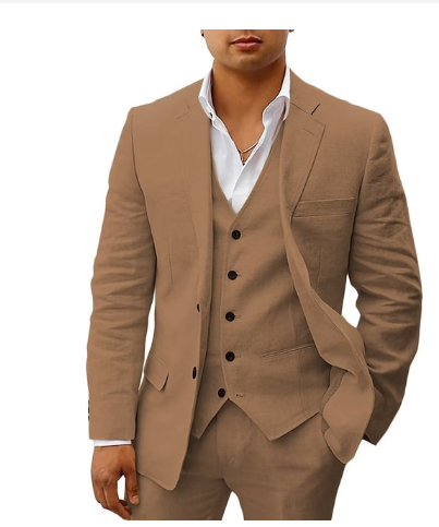 Eleganter dreiteiliger Herrenanzug - Sommerkleidung für Hochzeiten oder Feiern