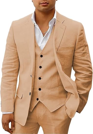 Eleganter dreiteiliger Herrenanzug - Sommerkleidung für Hochzeiten oder Feiern