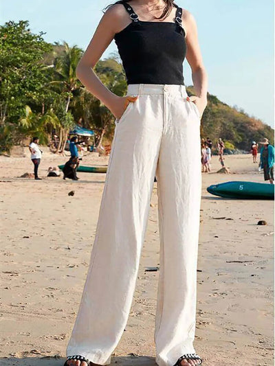 Noemi | Weite Leinenhosen für einen entspannten Look