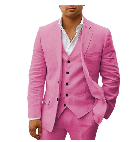 Elegantný trojdielny pánsky oblek - letné oblečenie na svadby alebo oslavy