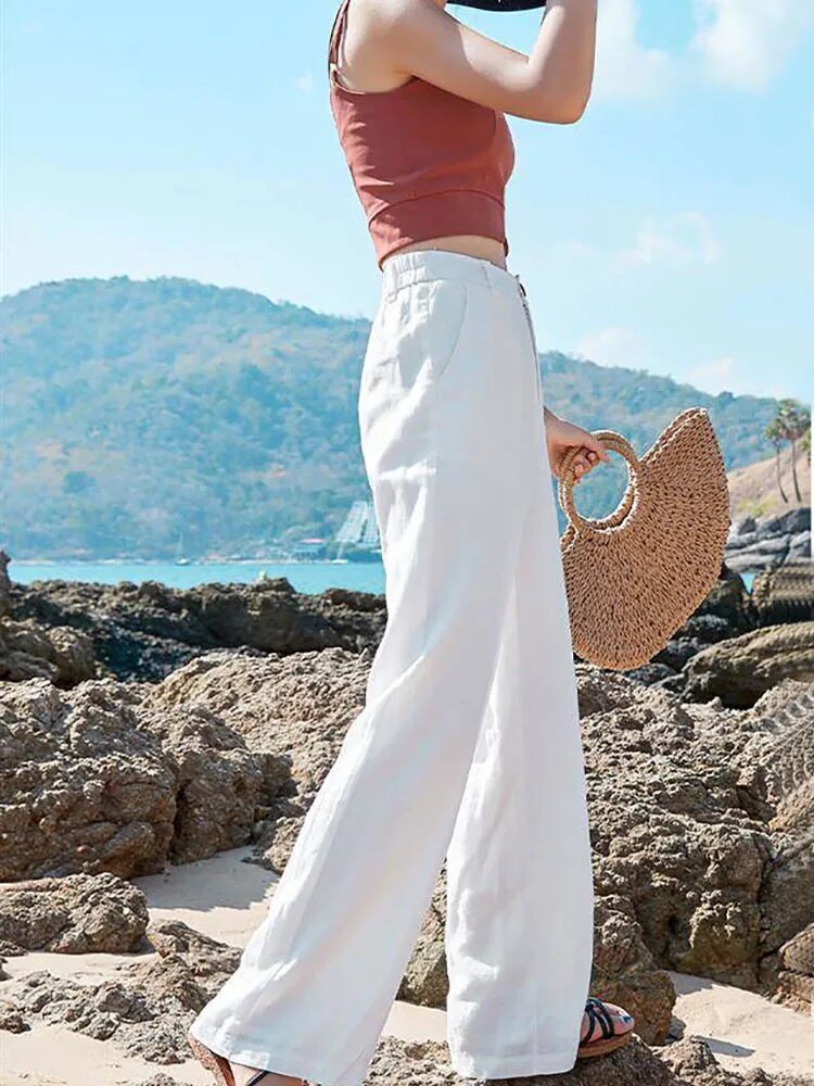 Noemi | Weite Leinenhosen für einen entspannten Look