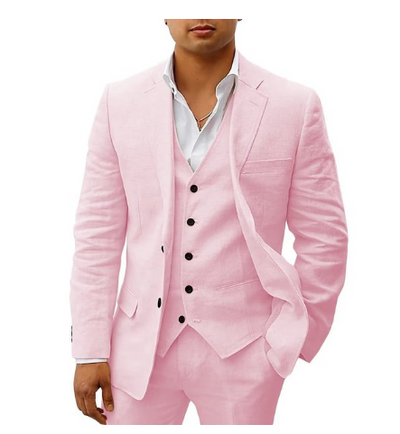 Eleganter dreiteiliger Herrenanzug - Sommerkleidung für Hochzeiten oder Feiern