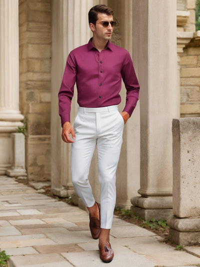 Finn | SlimFit-Stretchhemd in Uni-Farbe