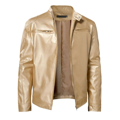 Brodie PU-Lederjacke mit Stehkragen