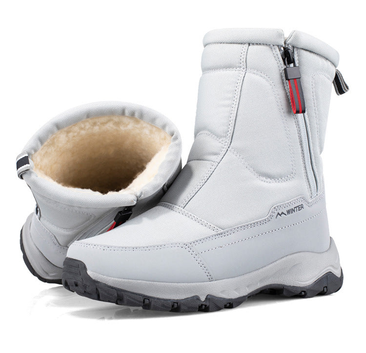 Botas de invierno para mujer con cremallera lateral - Botas de nieve impermeables, antideslizantes y duraderas con forro interior cálido