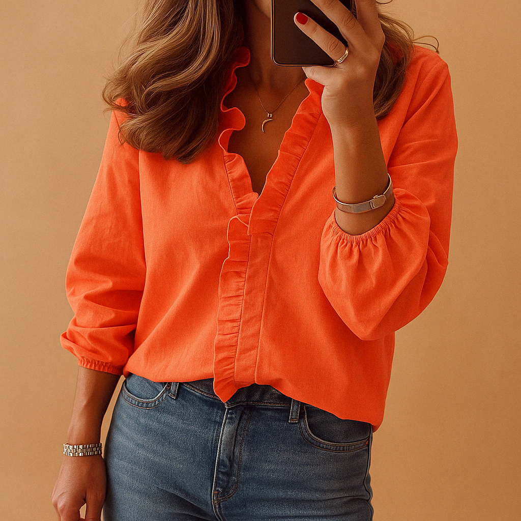 Bluse mit Rüschen Damen für Arbeit und Freizeitoutfits | Elise