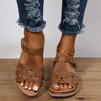 Orthopädische Komfort-Sandalen aus Vintage-Leder