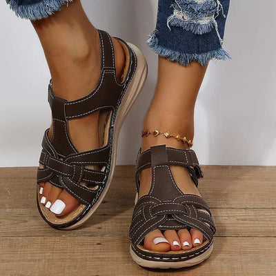 Orthopädische Komfort-Sandalen aus Vintage-Leder