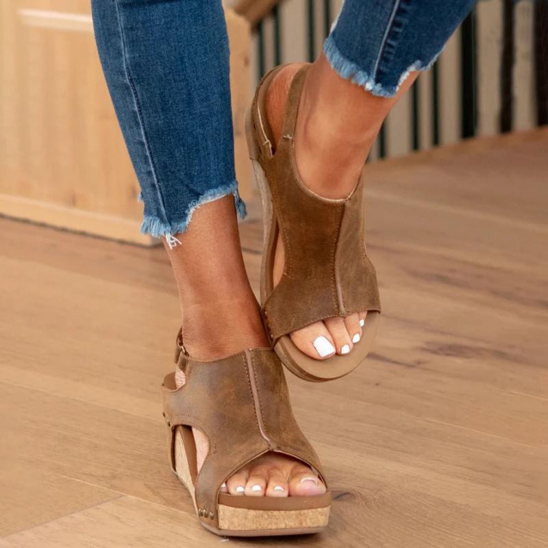 Sandales orthopédiques en cuir avec maintien supplémentaire pour femmes