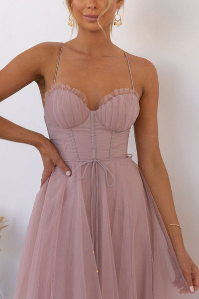 Modernes trägerloses Chiffonkleid - Embla