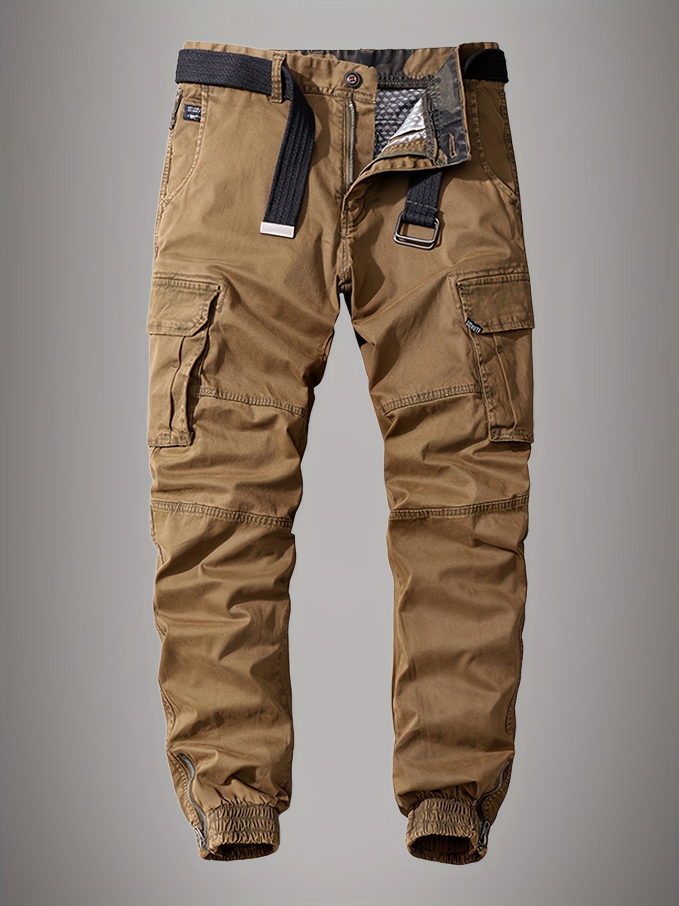 Paweł Cargo Joggers for Men - Elegant Embroidered Multi-Pocket Pants