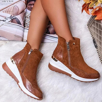 Orthopädische halbhohe Lederstiefeletten für Frauen | Lisa