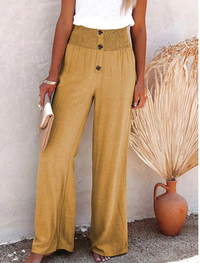 Carly - Hochtaillierte, lockere Hose mit weitem Bein