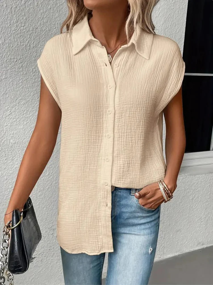 Damen Shirt | Kurzarm & Button Up | Weich & sommerlich | Lässiger Stil