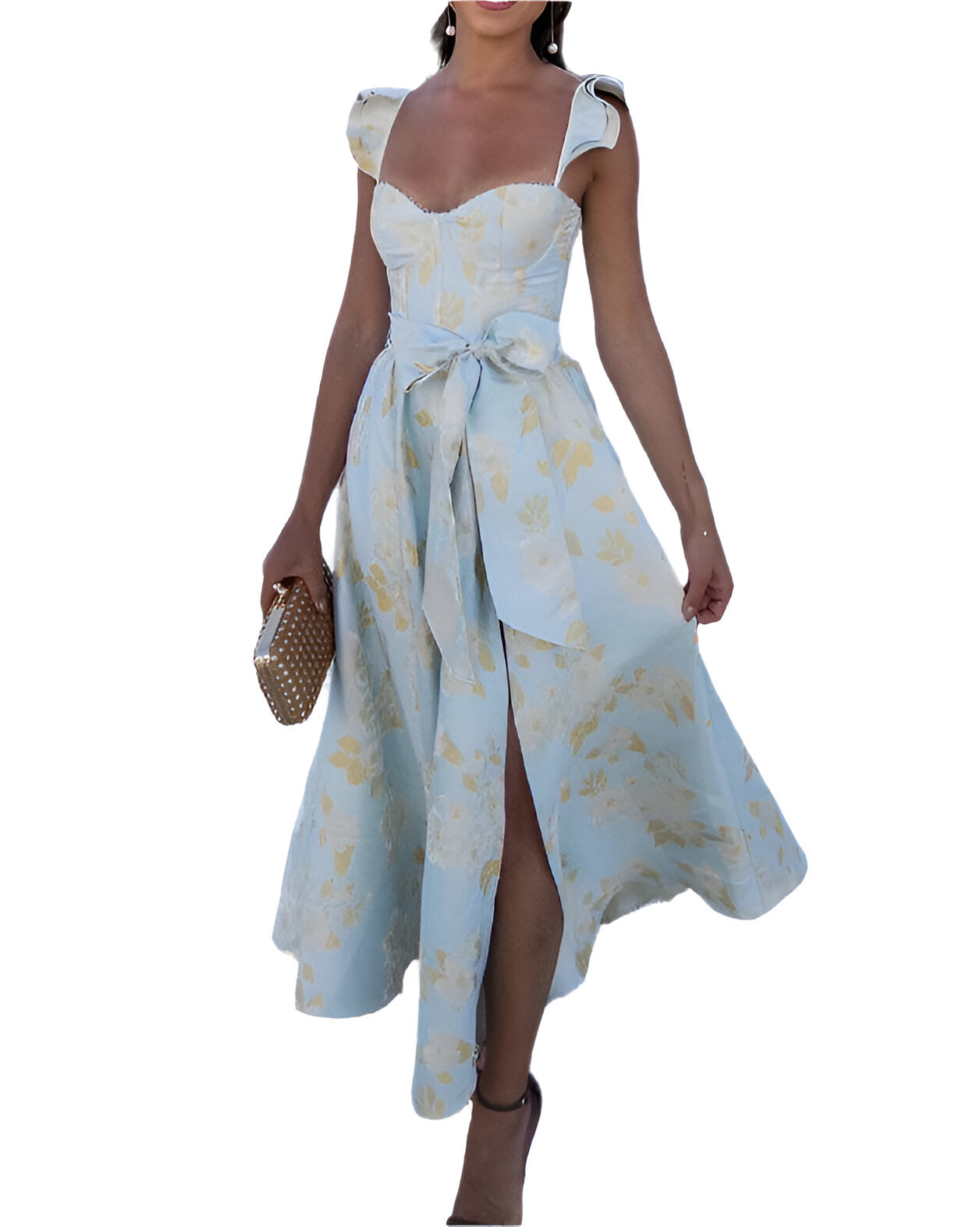 Women's Summer Dress | Bohemian Style | Sleeveless & Long | Floral Pattern