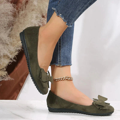 Damen Ballerina Schuhe | Flache Sohle & Slipper | Dekorative Schleife | Bequem & stylisch