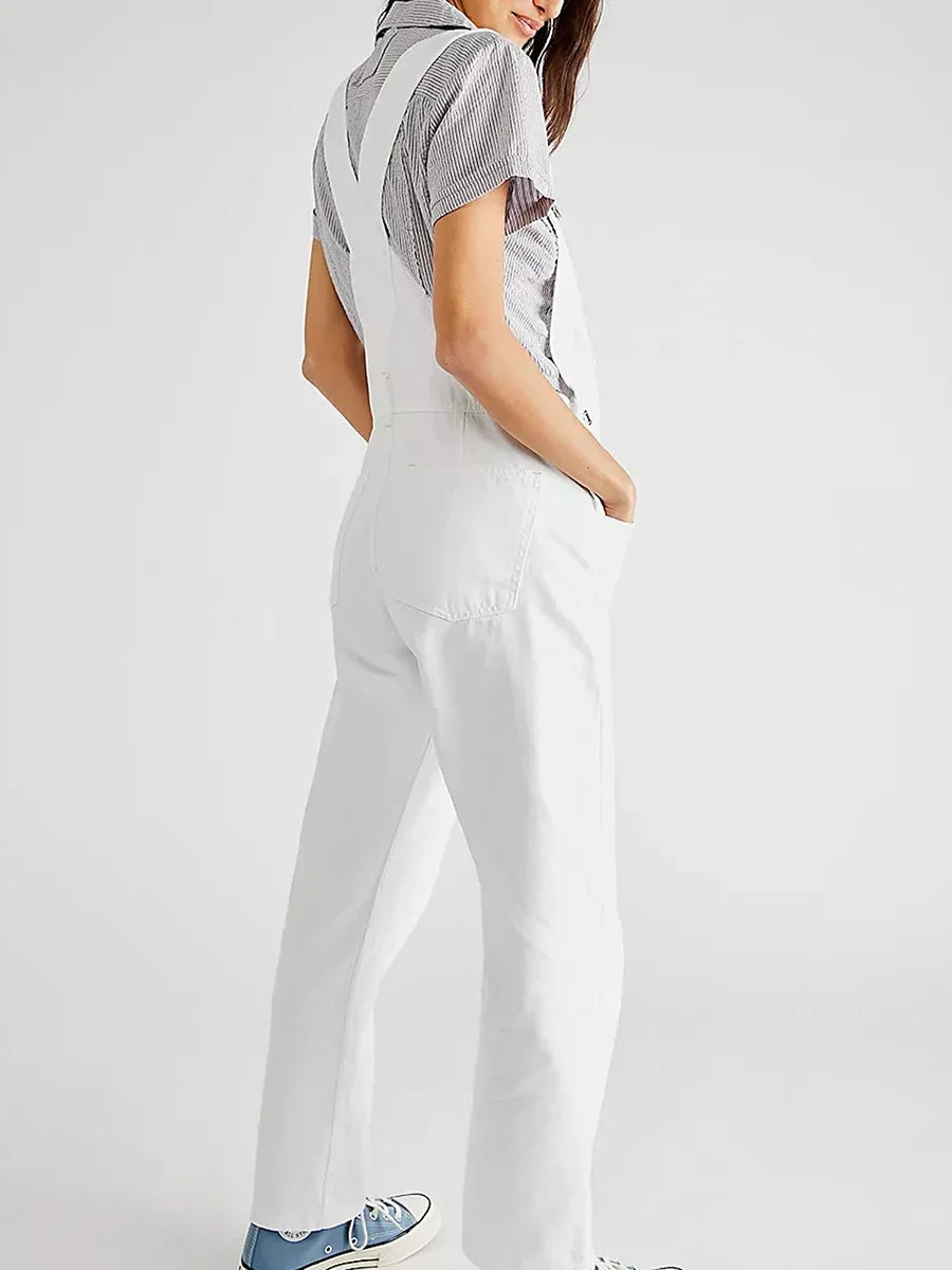 Klassischer Denim-Jumpsuit für Damen mit lockerer Passform und dehnbarem Komfort | Freja