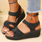Damen Plateau Sandalen | Verstellbarer Riemen und offene Zehenpartie | Bequeme Passform | Sommerstil