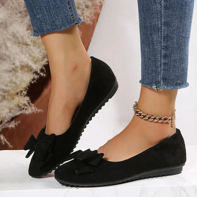 Damen Ballerina Schuhe | Flache Sohle & Slipper | Dekorative Schleife | Bequem & stylisch