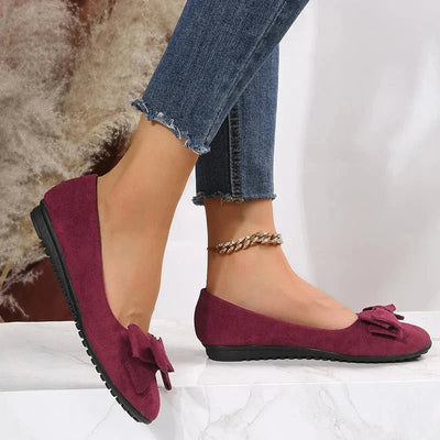 Damen Ballerina Schuhe | Flache Sohle & Slipper | Dekorative Schleife | Bequem & stylisch