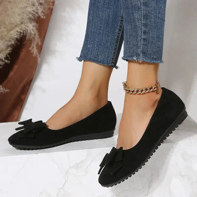 Damen Ballerina Schuhe | Flache Sohle & Slipper | Dekorative Schleife | Bequem & stylisch