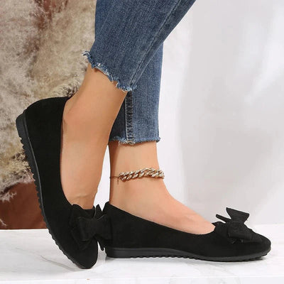 Damen Ballerina Schuhe | Flache Sohle & Slipper | Dekorative Schleife | Bequem & stylisch