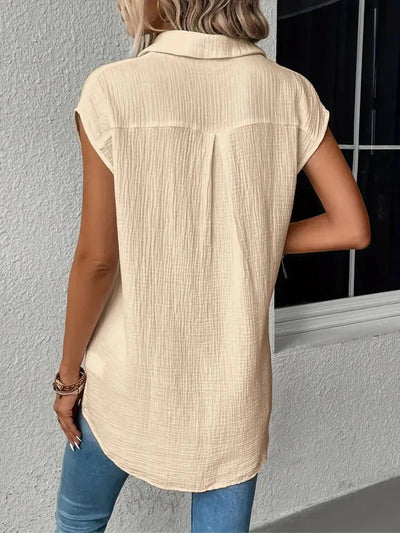 Damen Shirt | Kurzarm & Button Up | Weich & sommerlich | Lässiger Stil